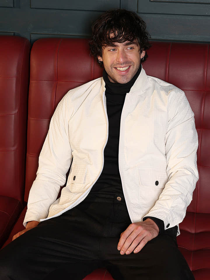 Zip-Front Knit Jacket