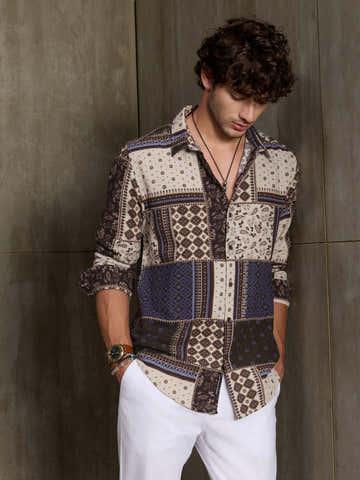 Botanical Printed 100% Cotton Shirt