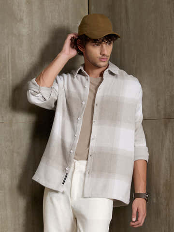 Vignette-Checkered Oversized Shirt