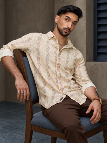 Floral Printed Rayon Regular Fit Shirt
