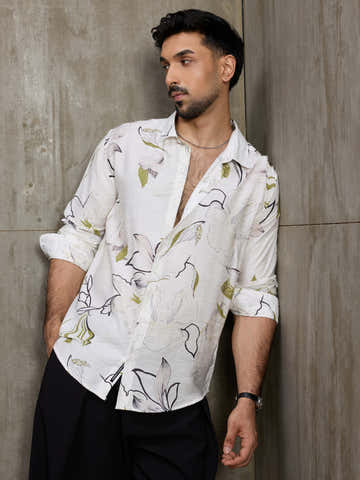 Botanical Printed Regular Fit Shirt