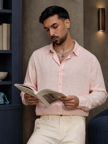 Light Pink Hemp Oversized Fit Shirt