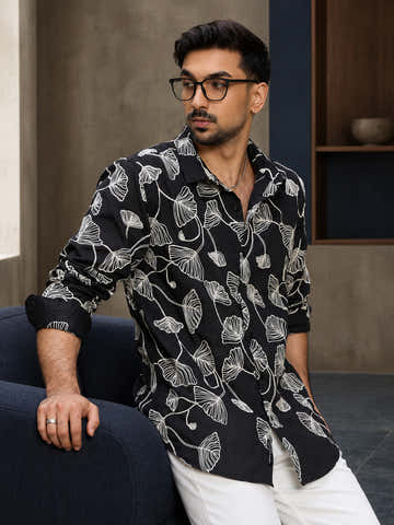Floral Embroidered Casual Shirt