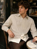 Beige Suede-Finish Shirt With Front Yoke Detail (selected)