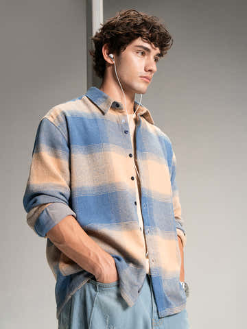 Men's Yarn Dyed Checks Oversized Fit Shirt