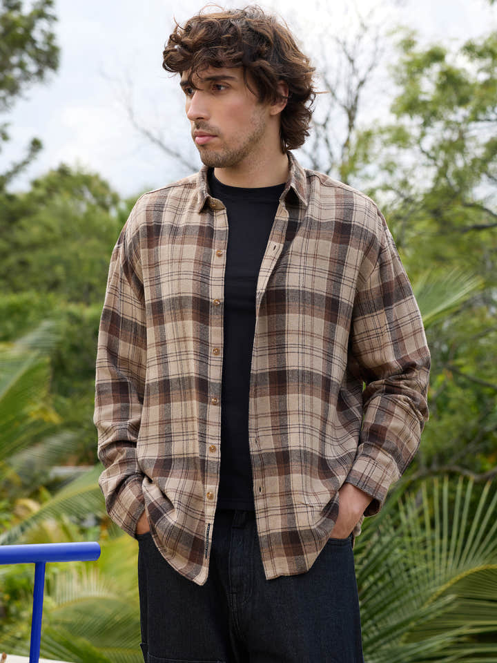 CAHOOT Men's Brown Checks Shirt - view 1