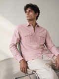 Pink Solid Cotton Flap Pocket Shirt (selected)