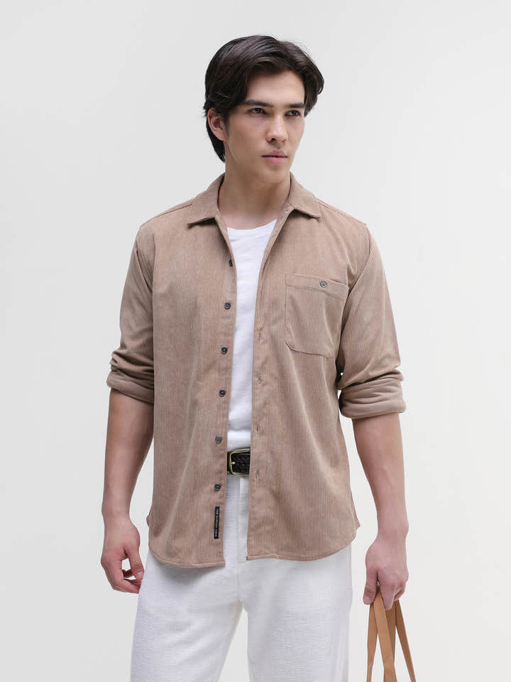 Patch Pocket Corduroy Regular Fit Shirt