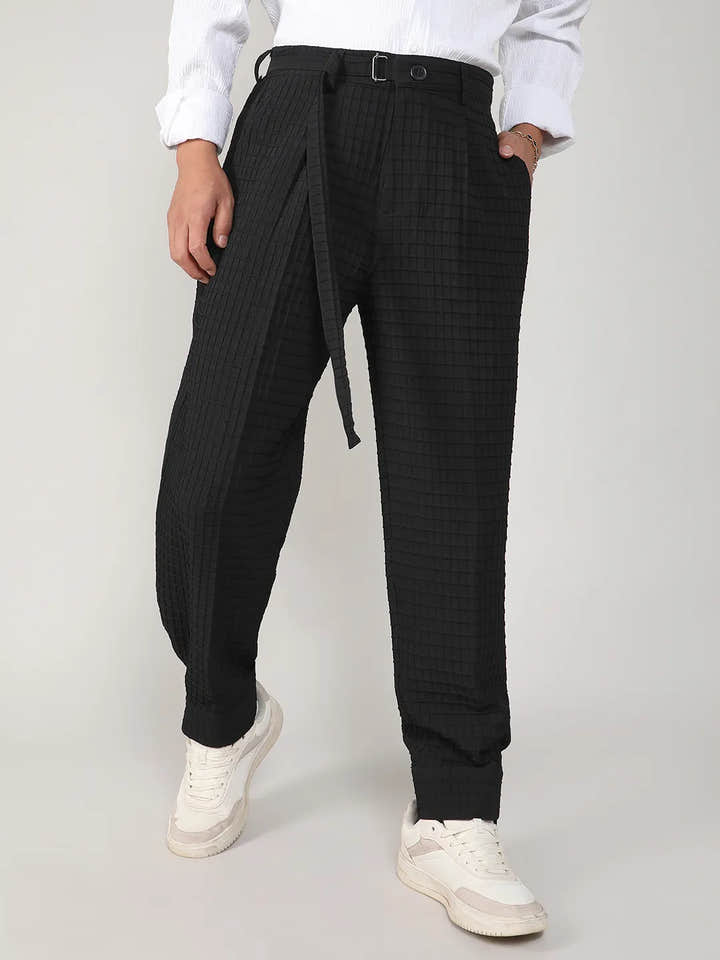 Lightweight - Textured Graph Check Trousers