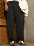 Micro-Waffle Straight-Leg Trousers (selected)