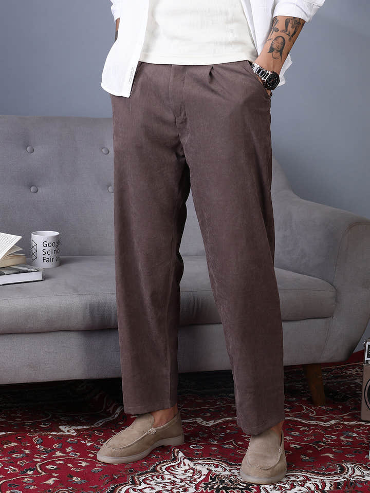 Lightweight - Corduroy Pleated Trousers