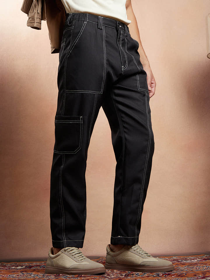 Contrast-Stitch Carpenter Utility Trousers