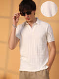 Weave-Textured Polo T-Shirt (selected)