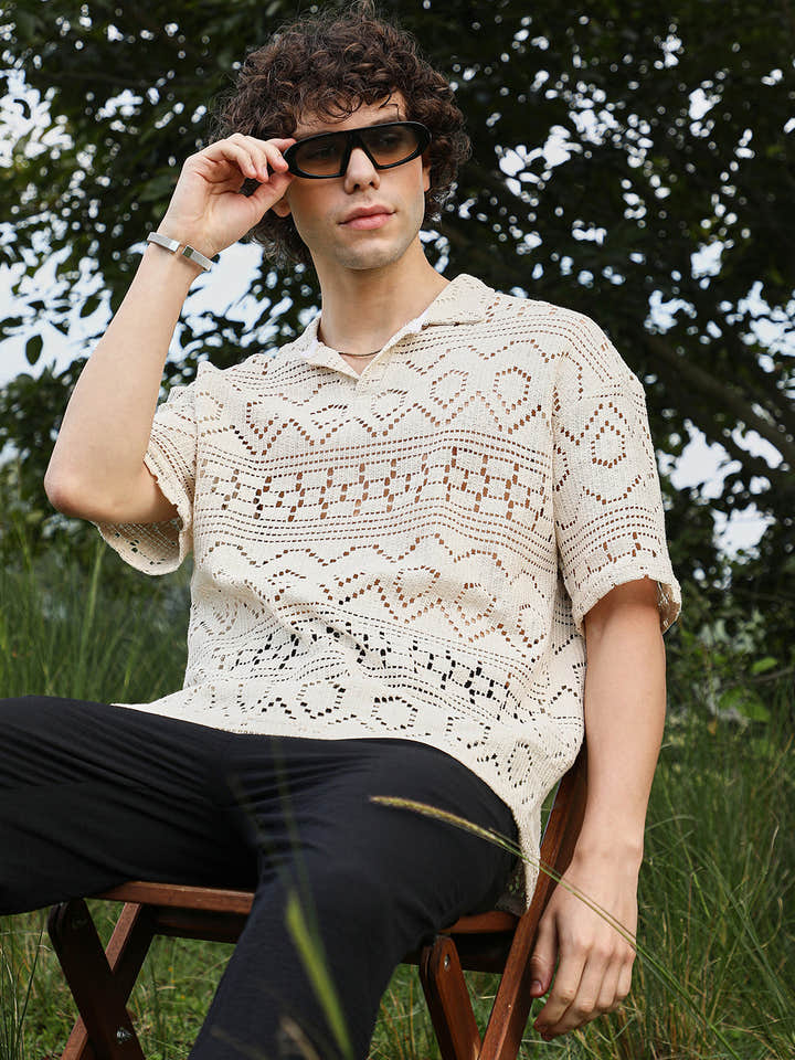 Bohemian Oversized Polo T-Shirt