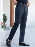 Flexi-Waist Navy 4-Way Stretch Straight-Fit Trousers (selected)