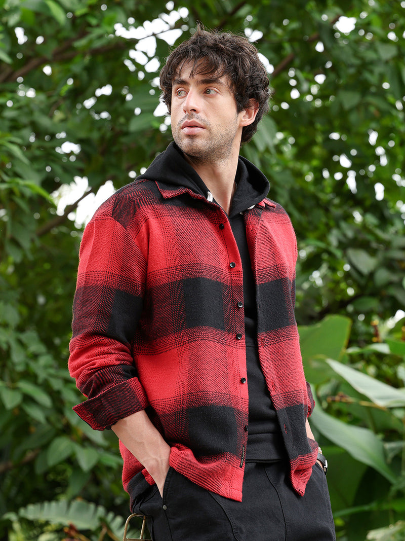 Vignette-Checkered Oversized Shirt