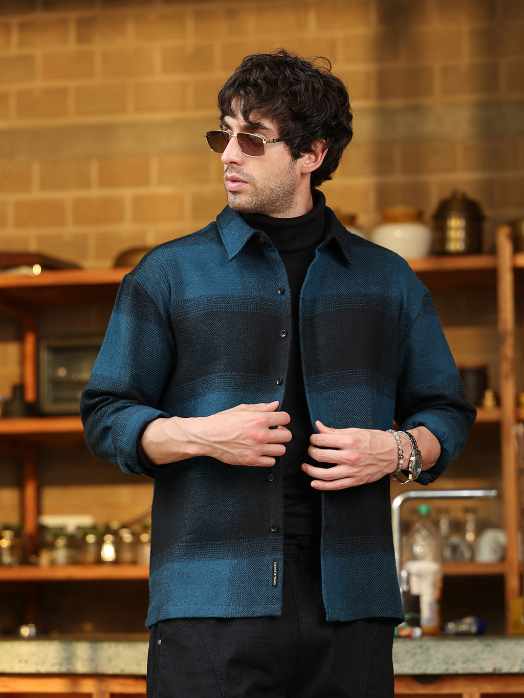 Vignette-Checkered Oversized Shirt