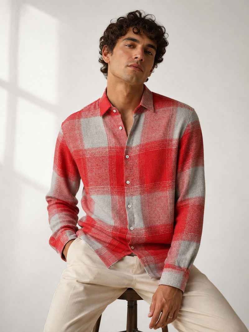 Vignette-Checkered Oversized Shirt