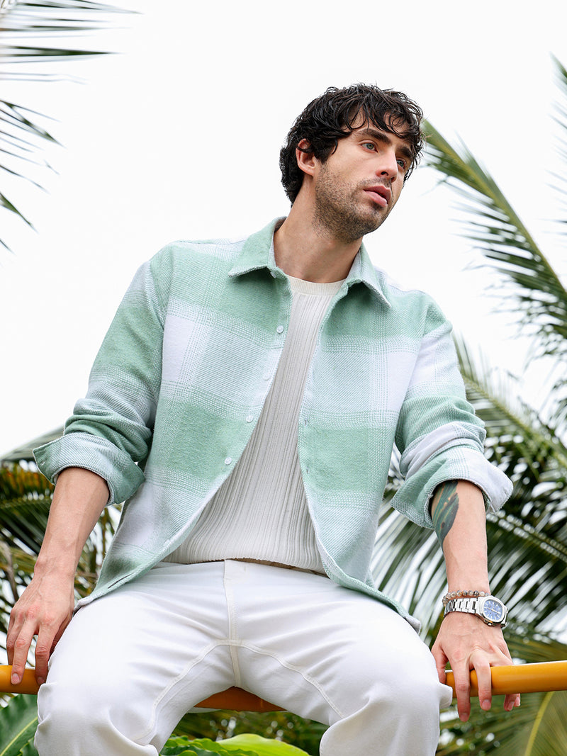 Vignette-Checkered Oversized Shirt