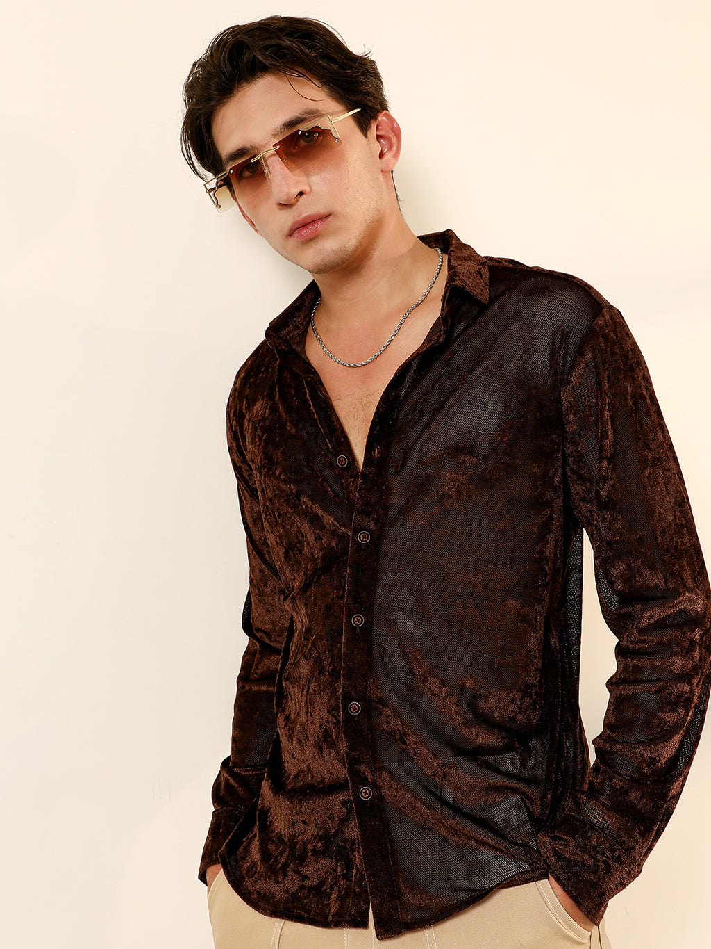 Solid Velvet Shirt