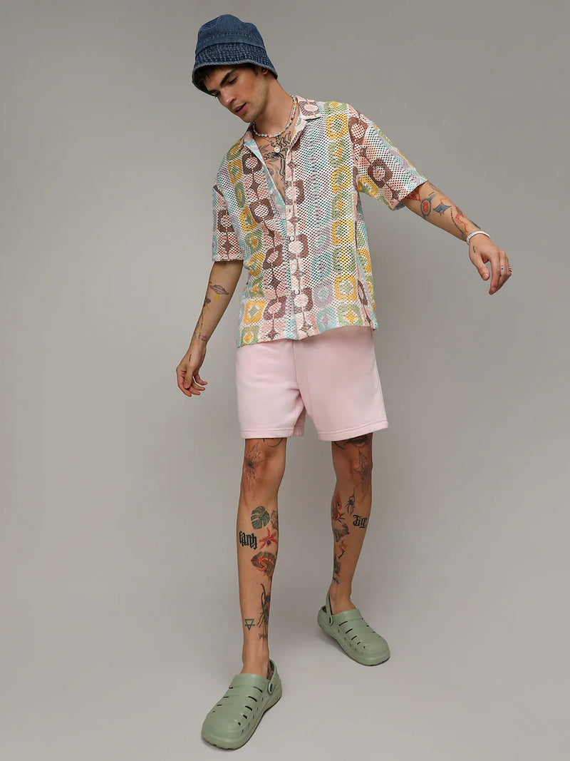 Geometric Block Oversized Shirt