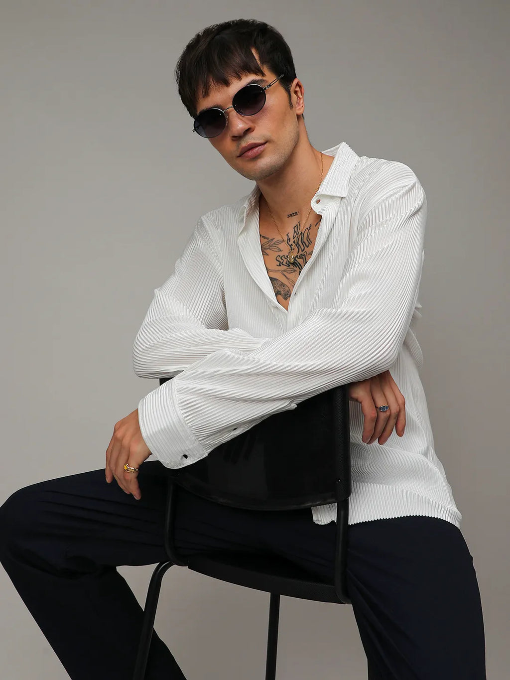 Pleat-Creased Shirt