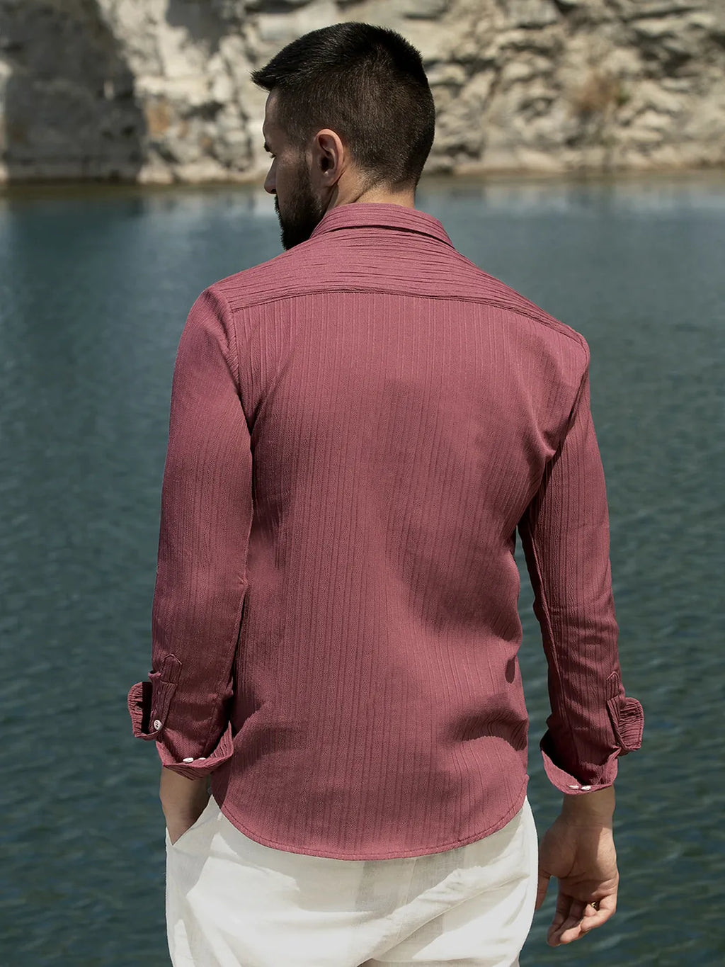 Self-Design Striped Shirt