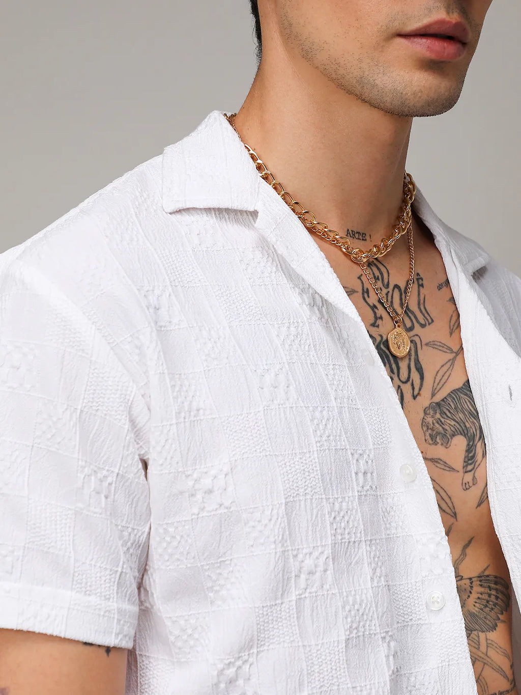 Creased-Check Shirt
