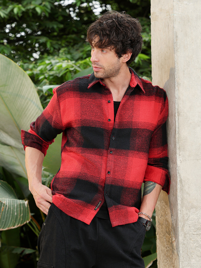 Vignette-Checkered Oversized Shirt