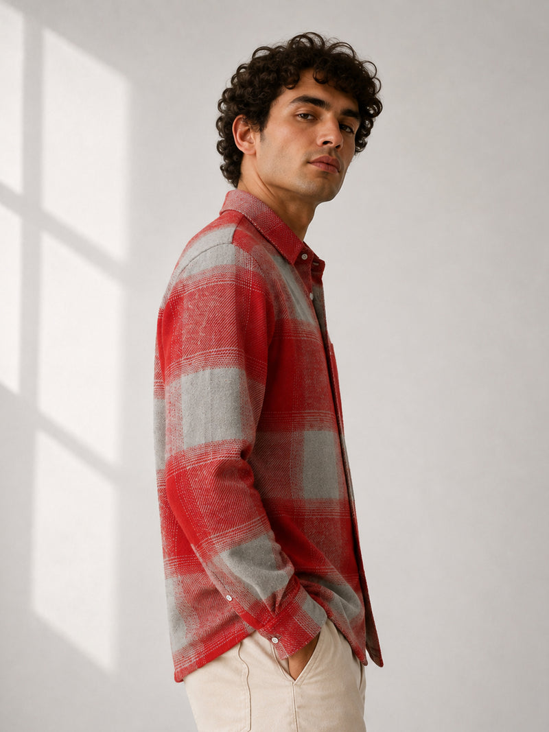 Vignette-Checkered Oversized Shirt