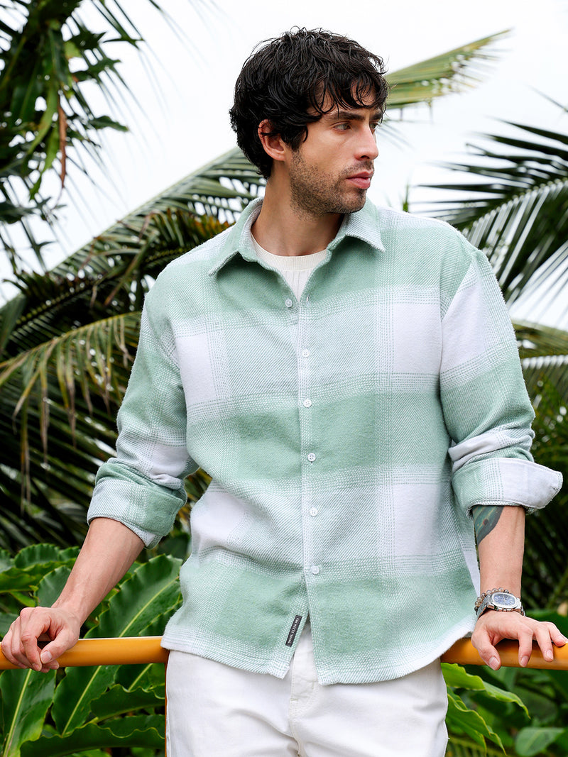 Vignette-Checkered Oversized Shirt