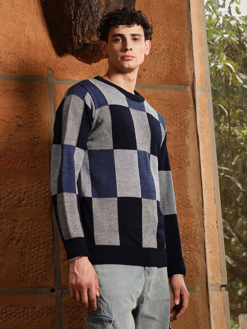 Block Check Pullover Sweater