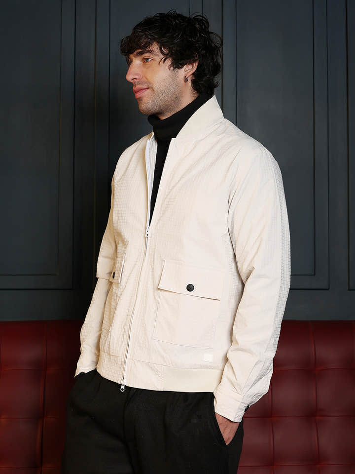 Zip-Front Knit Jacket