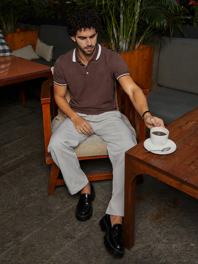 Cuboid-Jacquard Polo T-Shirt