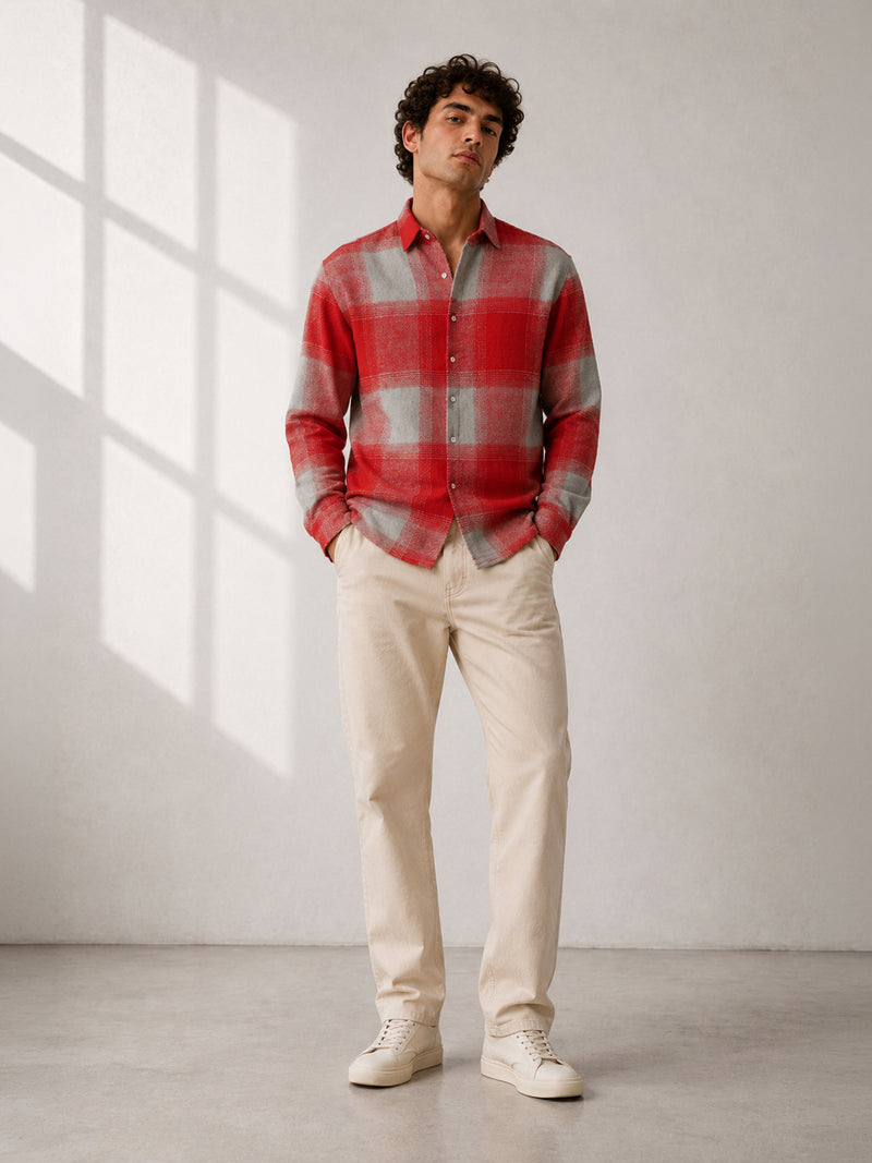 Vignette-Checkered Oversized Shirt