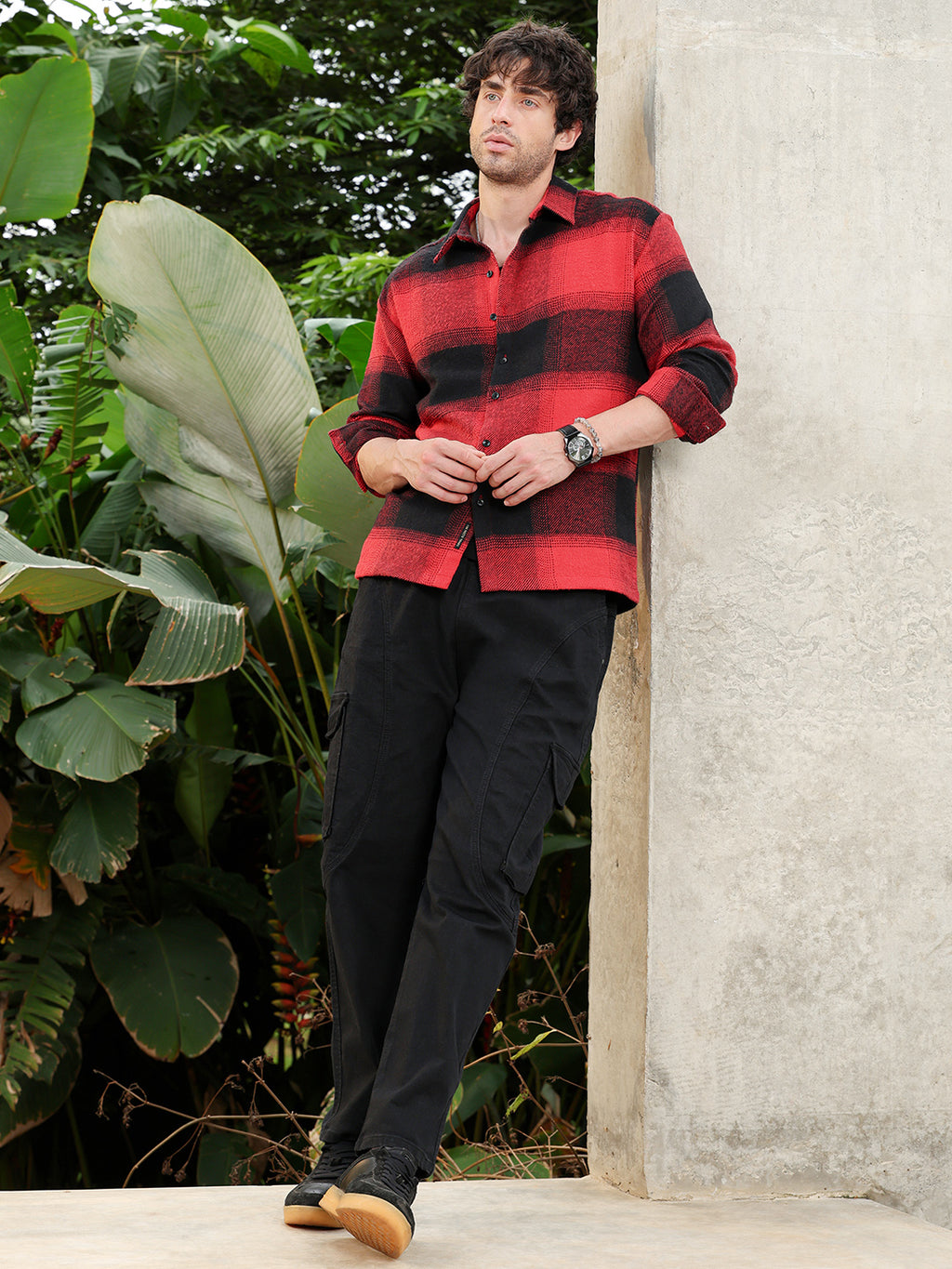 Vignette-Checkered Oversized Shirt