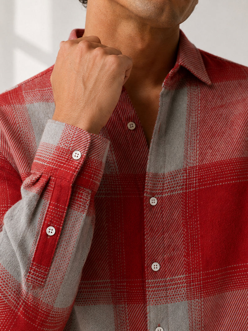 Vignette-Checkered Oversized Shirt