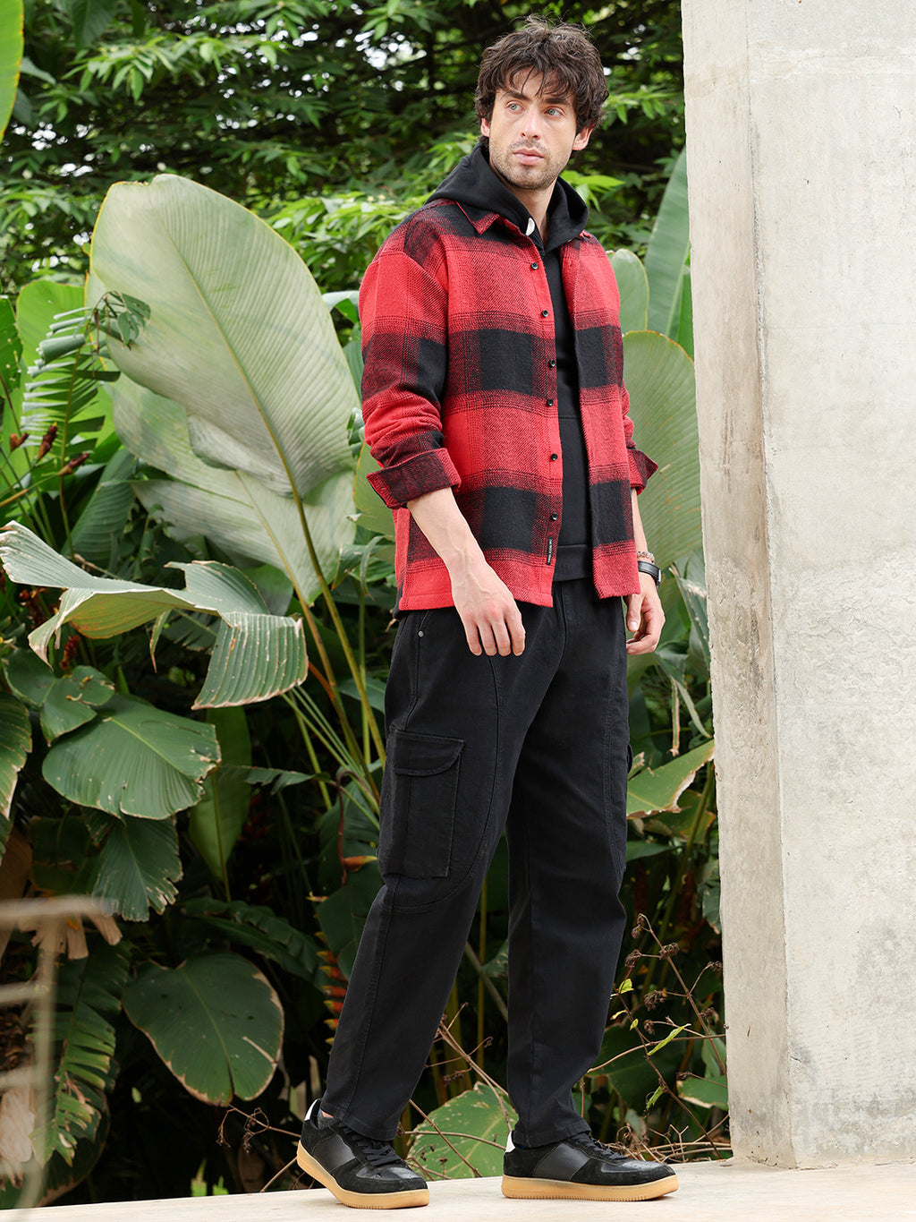 Vignette-Checkered Oversized Shirt