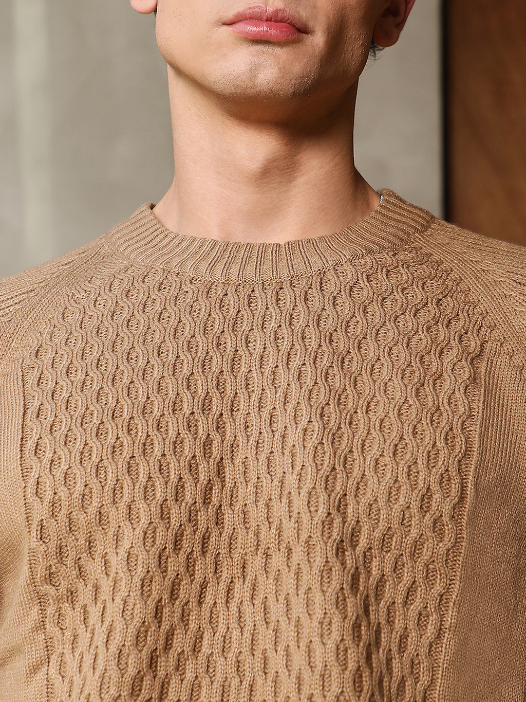 Hive-Knit Pullover Sweater