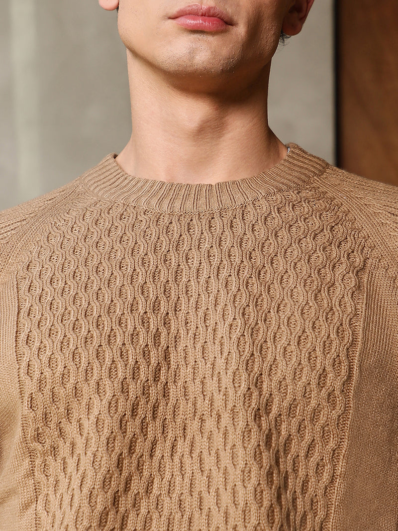 Hive-Knit Pullover Sweater
