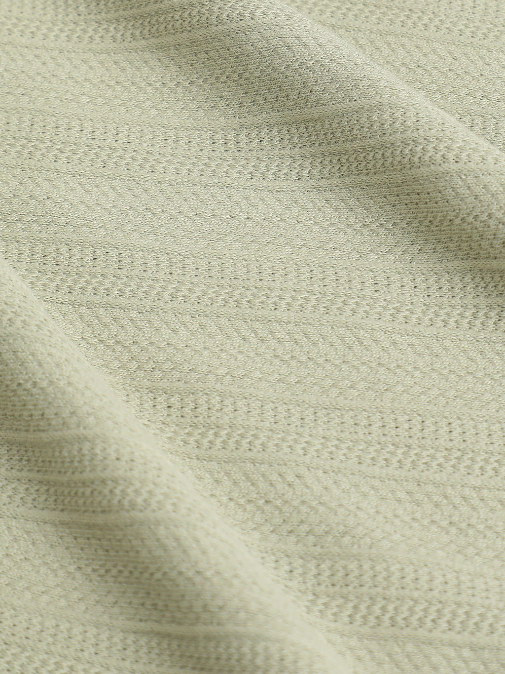 Sage Green Jacquard Half-Zip Polo With Tipped Collar