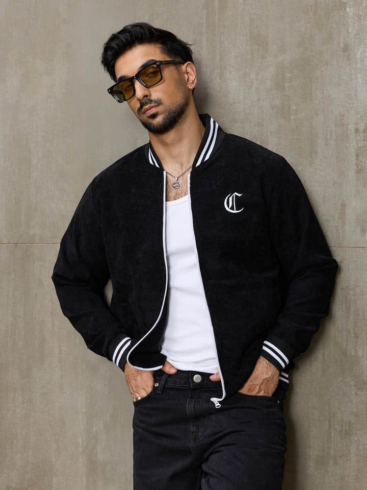 Cahoot Men's Black Corduroy Bomber Jacket - view 1