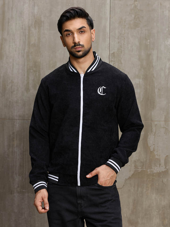Cahoot Men's Black Corduroy Bomber Jacket - view 2