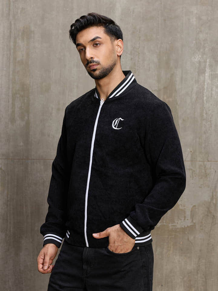 Cahoot Men's Black Corduroy Bomber Jacket - view 3