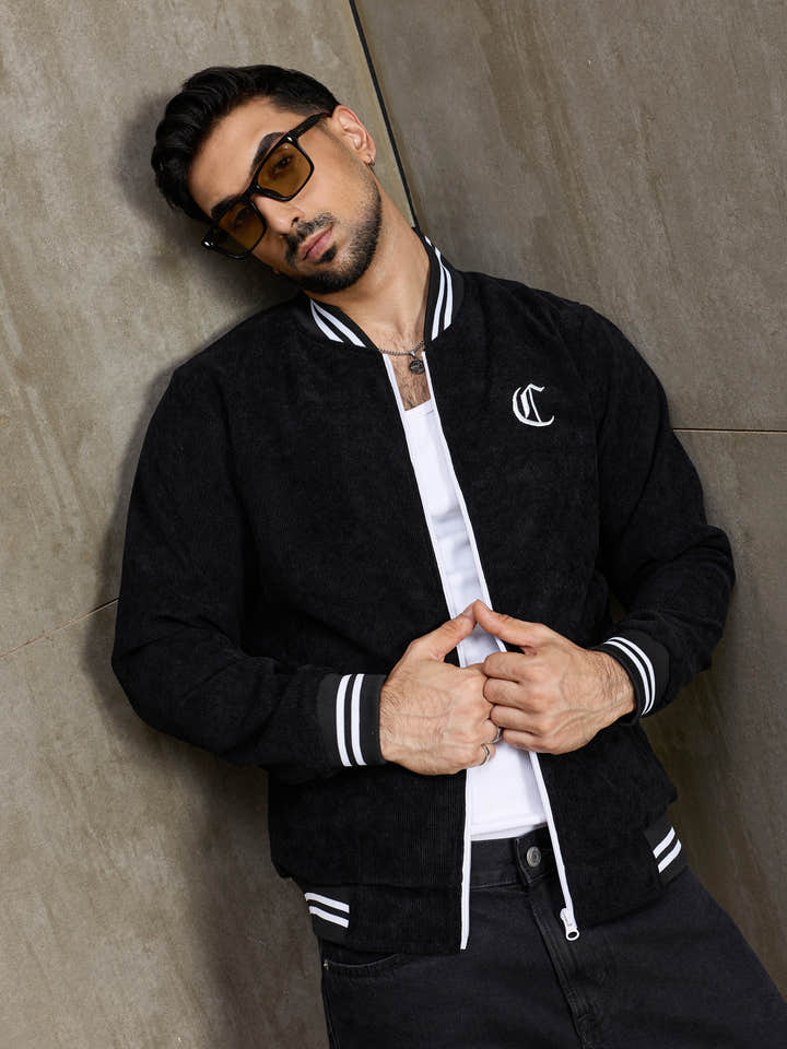 Cahoot Men's Black Corduroy Bomber Jacket - view 6
