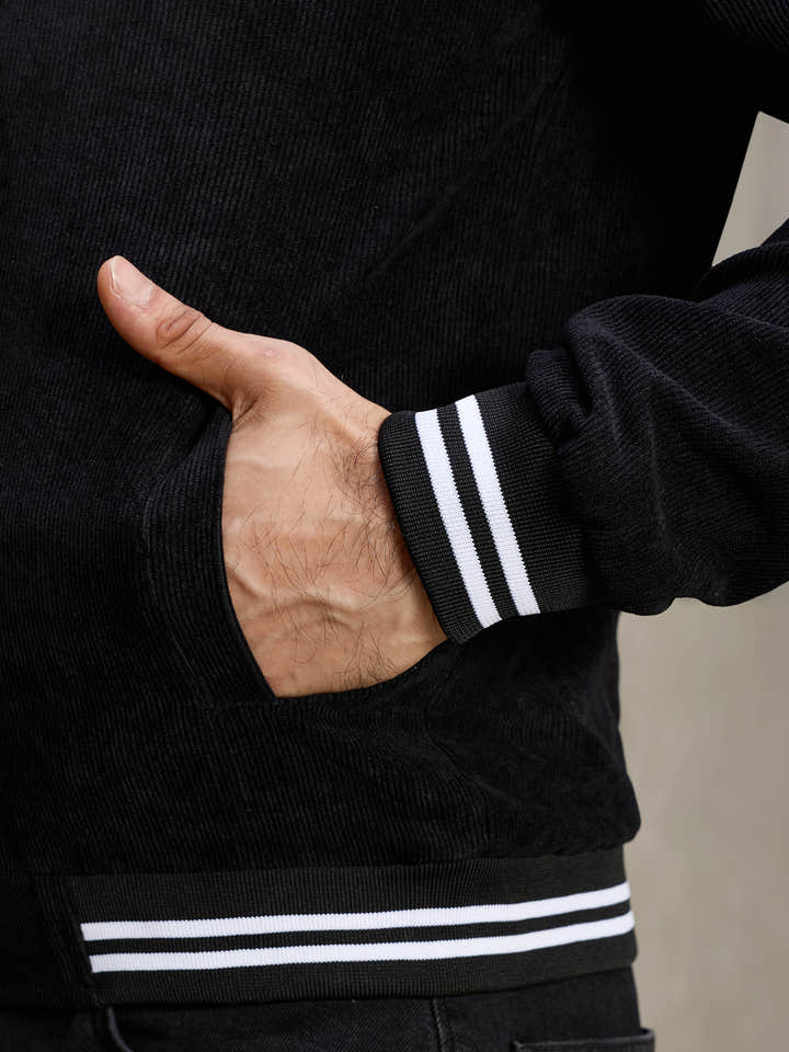 Cahoot Men's Black Corduroy Bomber Jacket - view 8