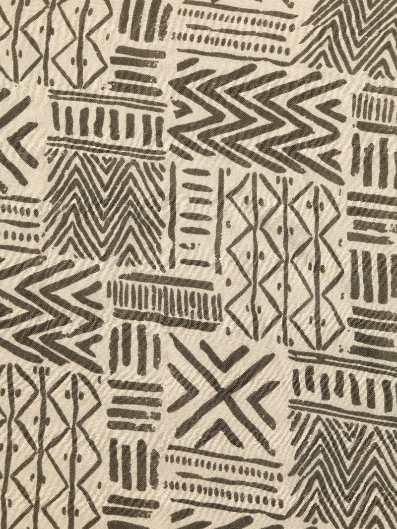 CAHOOT Men's Beige Tribal Printed Cotton Regular Fit Shirt - view 8