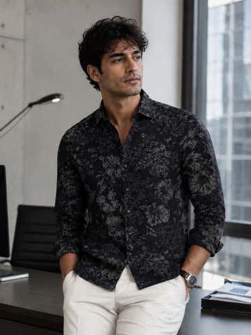 Floral Printed Cotton Regular Fit Shirt