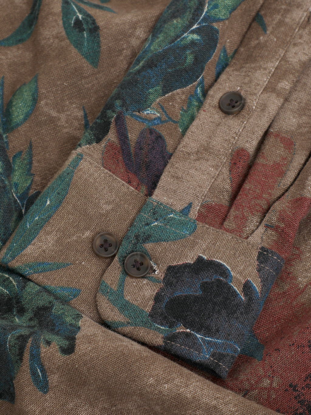 CAHOOT Men's Brown & Blue Botanical Printed Regular Fit Shirt - view 8