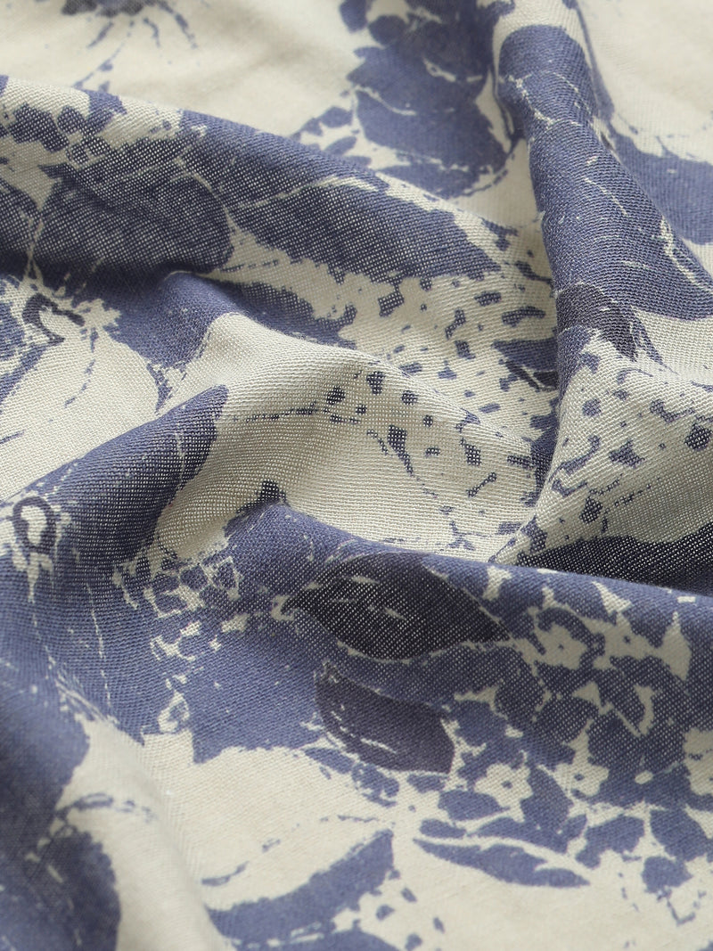 CAHOOT Men's Blue Floral Printed Cotton Regular Fit Shirt - view 7